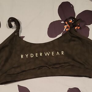 Ryderwear Black Leopard Sports Bra with Logo